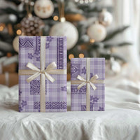 Hawaiian Quilt Tapa On Lilac Palaka Motifs Wrapping Paper LT7 - Polynesian Pride