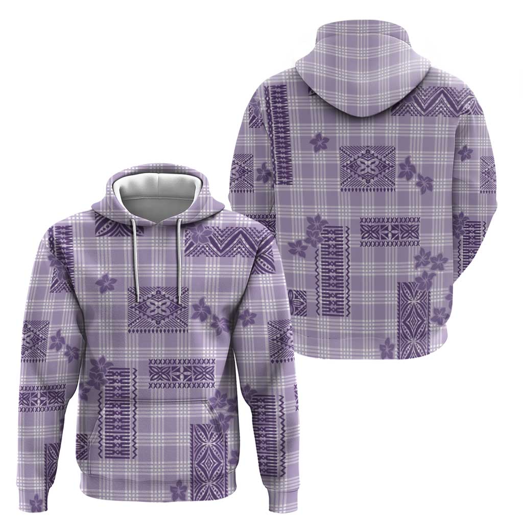 Hawaiian Quilt Tapa On Lilac Palaka Motifs Zip Hoodie LT7 - Polynesian Pride