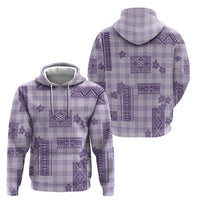 Hawaiian Quilt Tapa On Lilac Palaka Motifs Zip Hoodie LT7 - Polynesian Pride