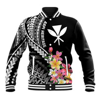 AAPI Heritage Month Baseball Jacket Kanaka Hawaii Plumeria