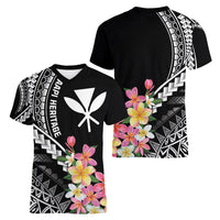 AAPI Heritage Month Women V Neck T Shirt Kanaka Hawaii Plumeria
