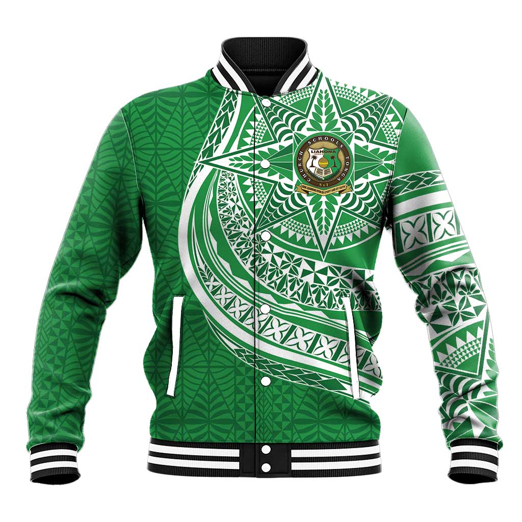 Tonga Liahona High School Personalized Baseball Jacket Ngatu Tokelaufeletoa Motifs