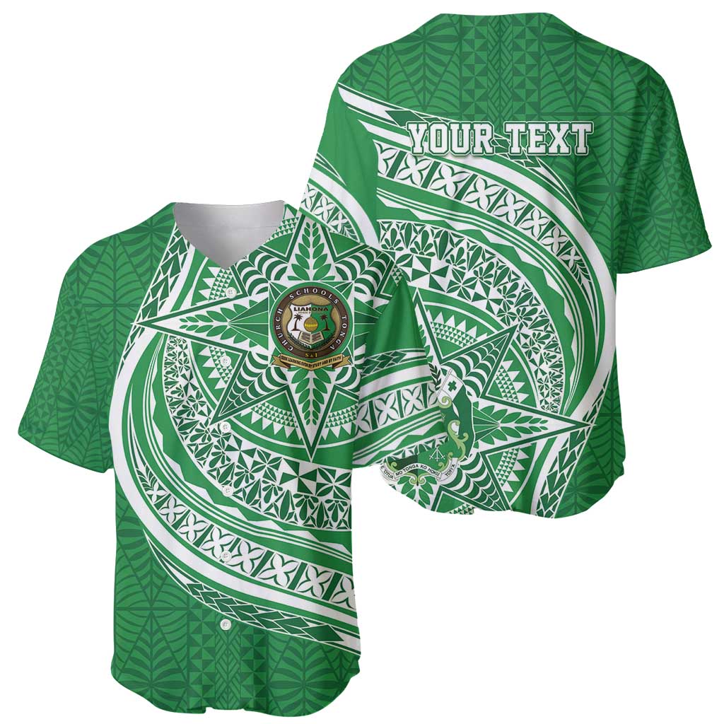 Tonga Liahona High School Personalized Baseball Jersey Ngatu Tokelaufeletoa Motifs