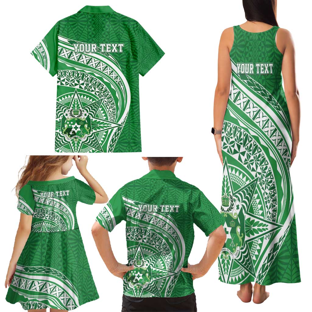 Tonga Liahona High School Personalized Family Matching Tank Maxi Dress and Hawaiian Shirt Ngatu Tokelaufeletoa Motifs
