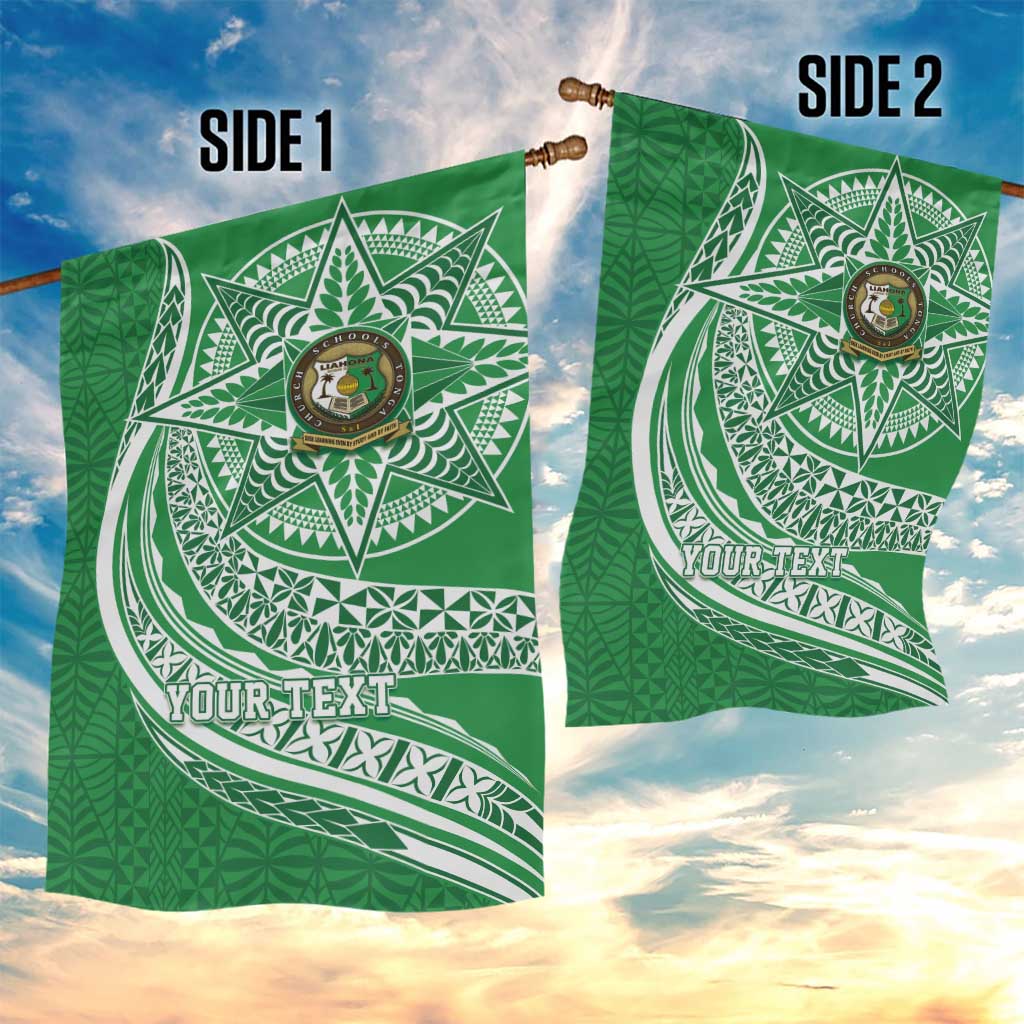 Tonga Liahona High School Personalized Garden Flag Ngatu Tokelaufeletoa Motifs