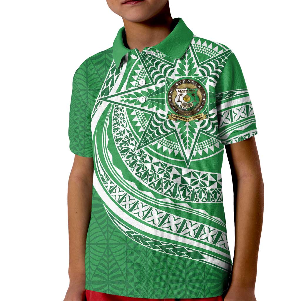 Tonga Liahona High School Personalized Kid Polo Shirt Ngatu Tokelaufeletoa Motifs