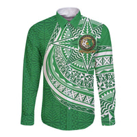 Tonga Liahona High School Personalized Long Sleeve Button Shirt Ngatu Tokelaufeletoa Motifs