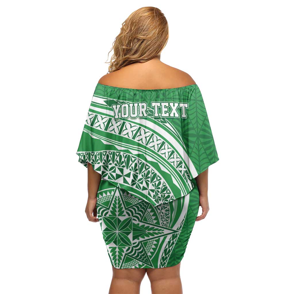 Tonga Liahona High School Personalized Off Shoulder Short Dress Ngatu Tokelaufeletoa Motifs