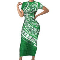 Tonga Liahona High School Personalized Short Sleeve Bodycon Dress Ngatu Tokelaufeletoa Motifs
