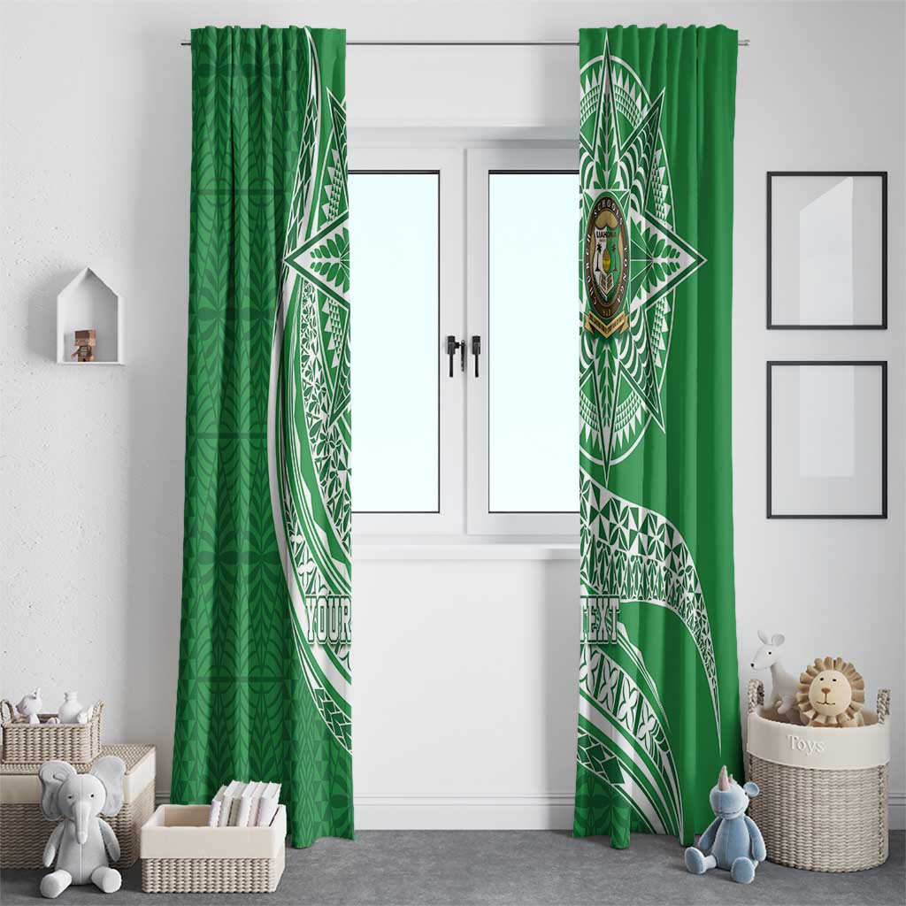 Tonga Liahona High School Personalized Window Curtain Ngatu Tokelaufeletoa Motifs