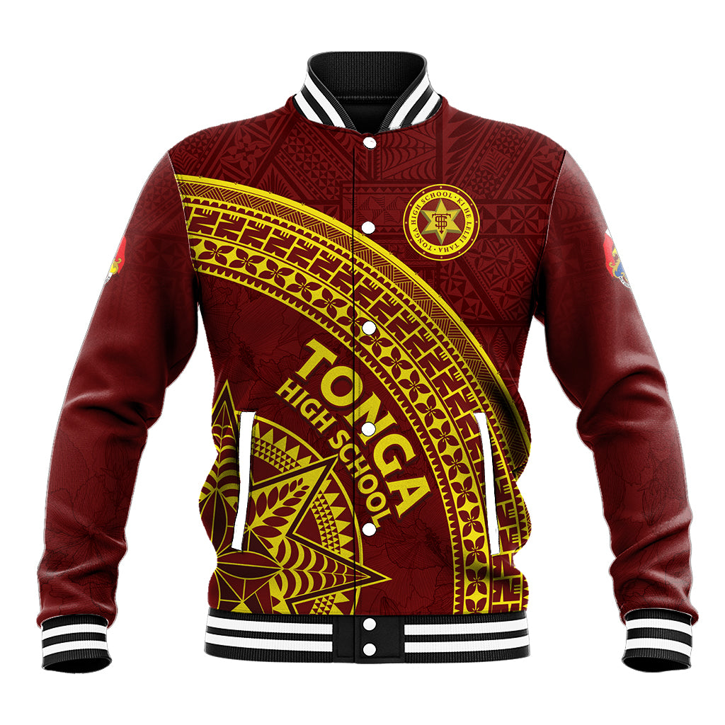 Tonga High School Baseball Jacket THS Anniversary Ngatu Motif