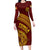 Tonga High School Long Sleeve Bodycon Dress THS Anniversary Ngatu Motif