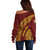 Tonga High School Off Shoulder Sweater THS Anniversary Ngatu Motif