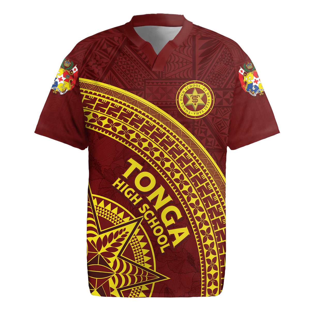 Tonga High School Rugby Jersey THS Anniversary Ngatu Motif