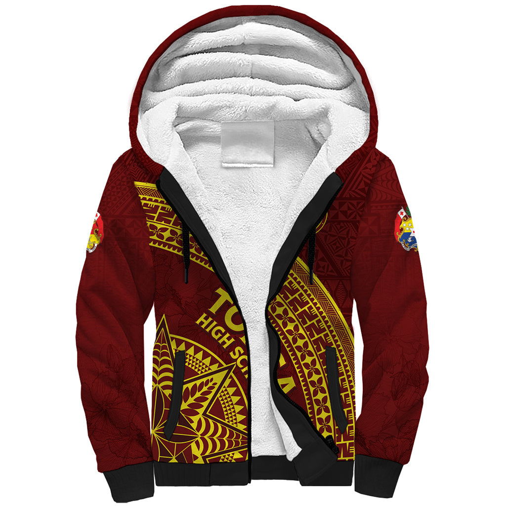 Tonga High School Sherpa Hoodie THS Anniversary Ngatu Motif