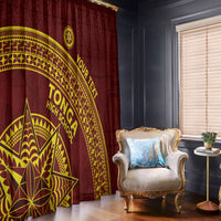 Tonga High School Window Curtain THS Anniversary Ngatu Motif LT7 - Polynesian Pride