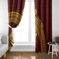 Tonga High School Window Curtain THS Anniversary Ngatu Motif LT7 - Polynesian Pride
