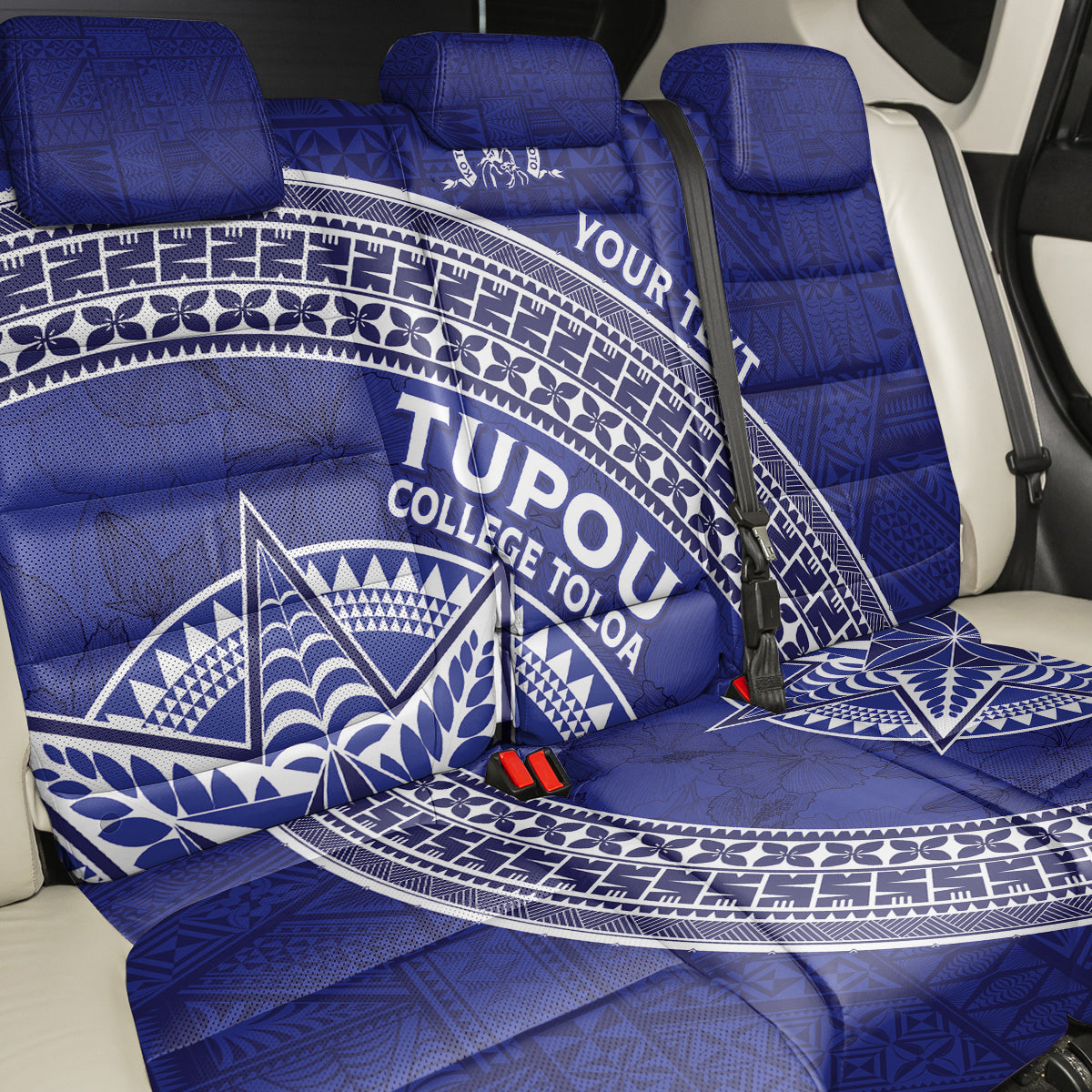 Tupou College Toloa Back Car Seat Cover Ngatu Tapa Mix Style