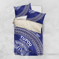 Tupou College Toloa Bedding Set Ngatu Tapa Mix Style LT7 US Twin 172cm x 218cm Blue - Polynesian Pride