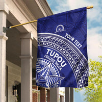 Tupou College Toloa Garden Flag Ngatu Tapa Mix Style LT7 House Flag Blue - Polynesian Pride