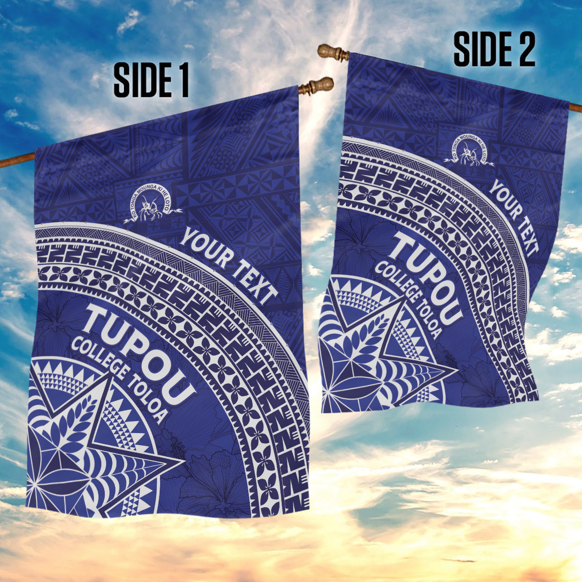 Tupou College Toloa Garden Flag Ngatu Tapa Mix Style LT7 - Polynesian Pride