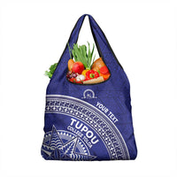 Tupou College Toloa Grocery Bag Ngatu Tapa Mix Style LT7 1-pack One Size Blue - Polynesian Pride