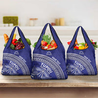 Tupou College Toloa Grocery Bag Ngatu Tapa Mix Style LT7 3-pack One Size Blue - Polynesian Pride