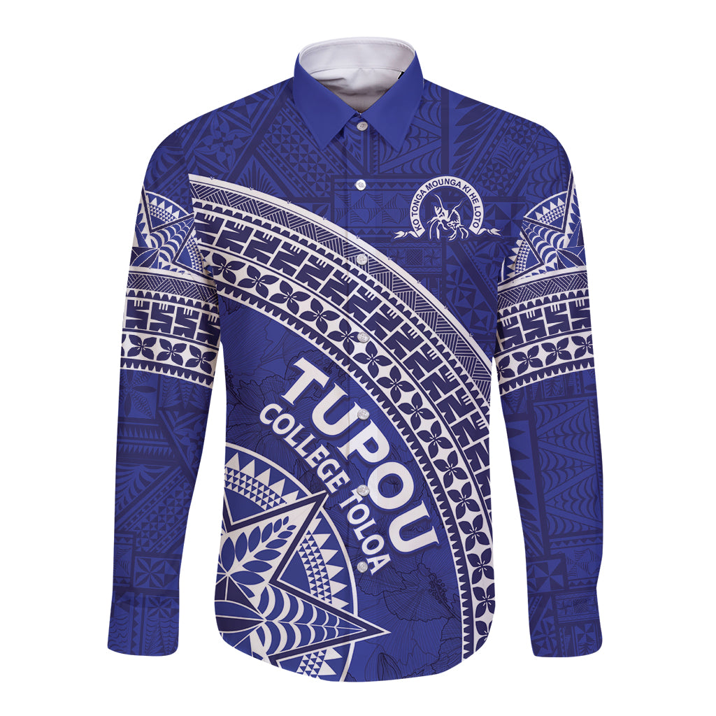 Tupou College Toloa Long Sleeve Button Shirt Ngatu Tapa Mix Style