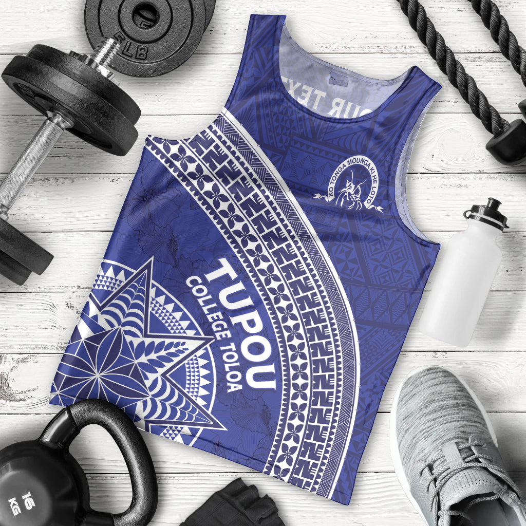 Tupou College Toloa Men Tank Top Ngatu Tapa Mix Style LT7 - Polynesian Pride
