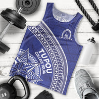 Tupou College Toloa Men Tank Top Ngatu Tapa Mix Style LT7 - Polynesian Pride