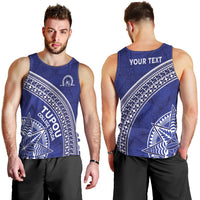 Tupou College Toloa Men Tank Top Ngatu Tapa Mix Style LT7 - Polynesian Pride