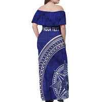 Tupou College Toloa Off Shoulder Maxi Dress Ngatu Tapa Mix Style LT7 - Polynesian Pride