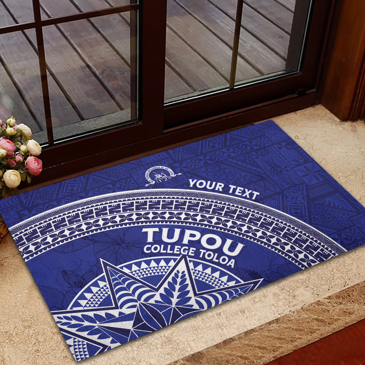Tupou College Toloa Rubber Doormat Ngatu Tapa Mix Style LT7 - Polynesian Pride