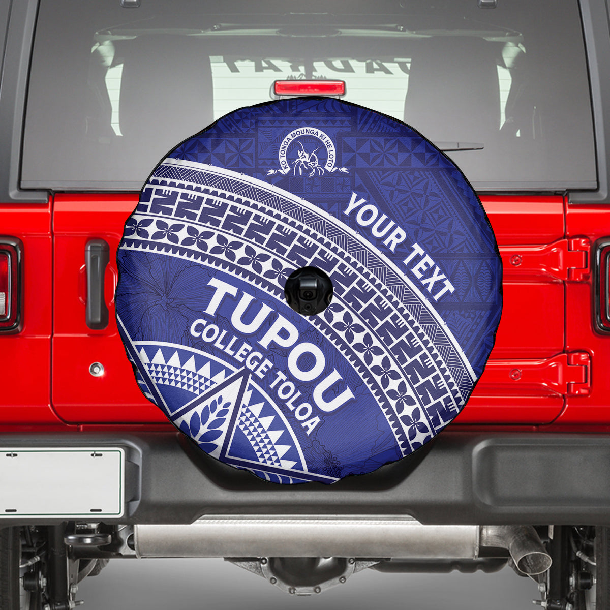 Tupou College Toloa Spare Tire Cover Ngatu Tapa Mix Style LT7 - Polynesian Pride