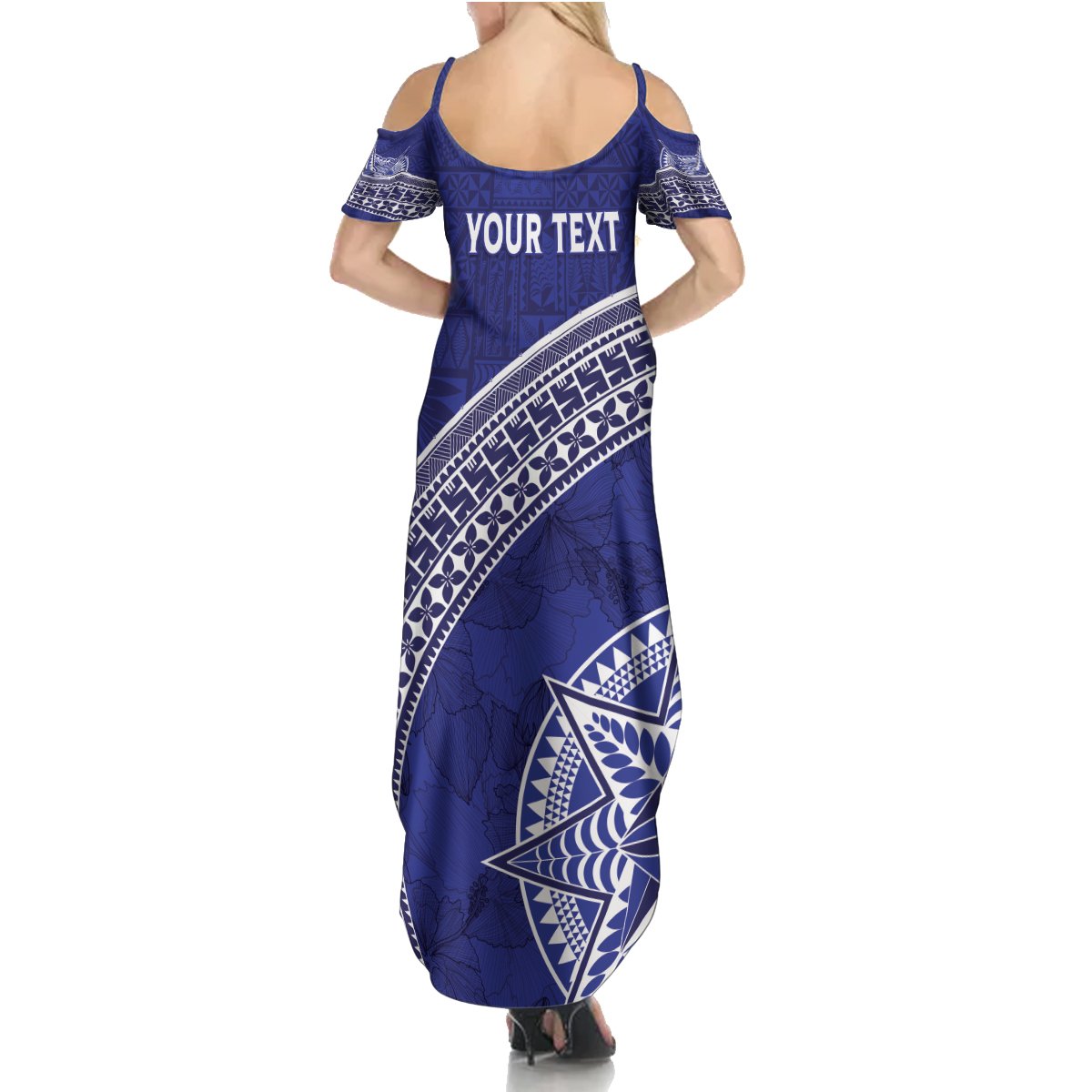 Tupou College Toloa Summer Maxi Dress Ngatu Tapa Mix Style LT7 - Polynesian Pride