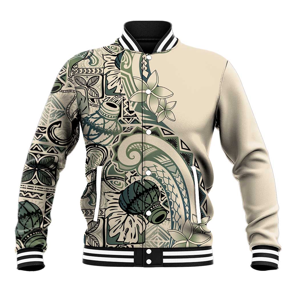 Aloha Hawaii Tapa Baseball Jacket Summer Green Hawaiian Ipu LT7 Unisex Emerald - Polynesian Pride