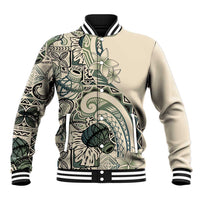 Aloha Hawaii Tapa Baseball Jacket Summer Green Hawaiian Ipu LT7 Unisex Emerald - Polynesian Pride