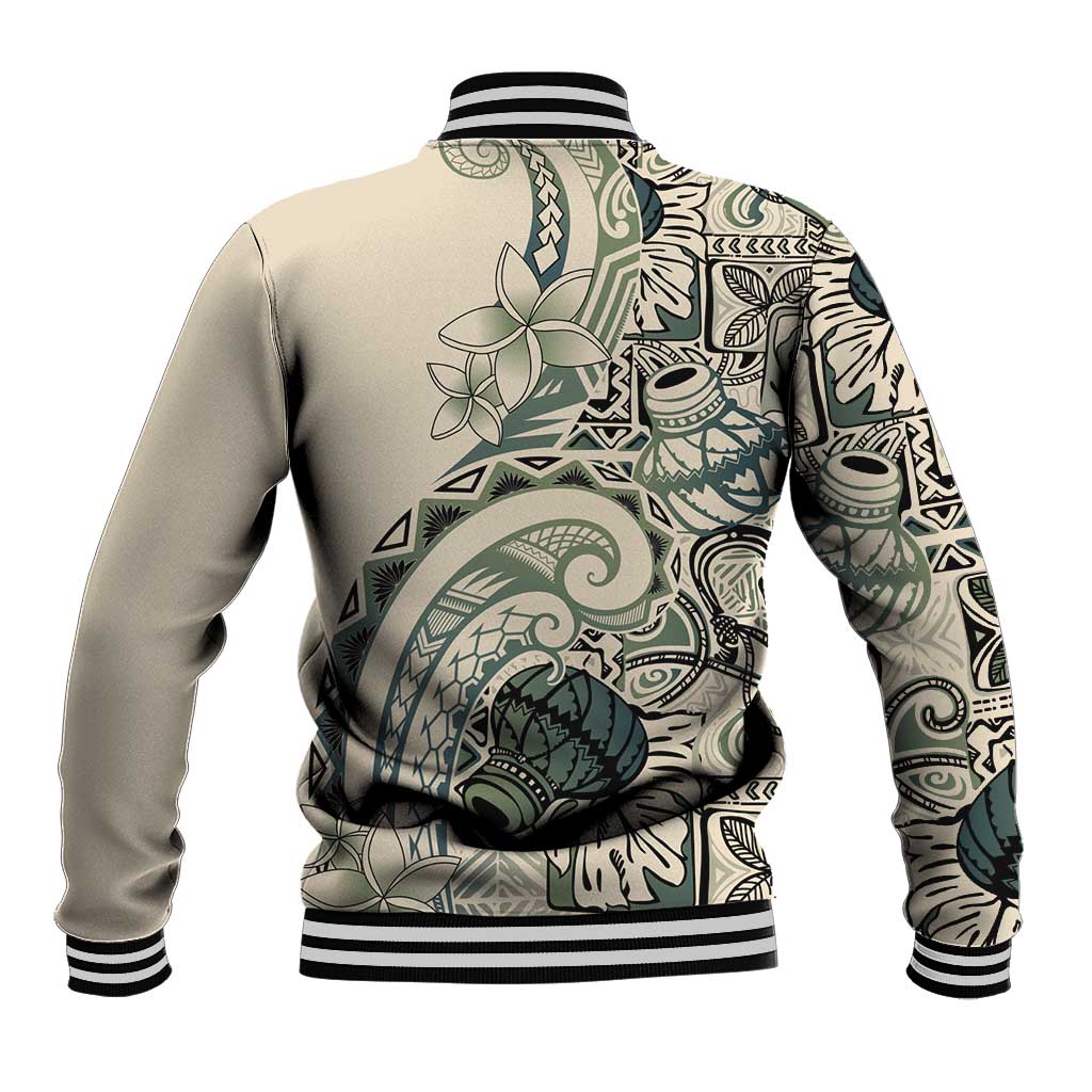 Aloha Hawaii Tapa Baseball Jacket Summer Green Hawaiian Ipu LT7 - Polynesian Pride
