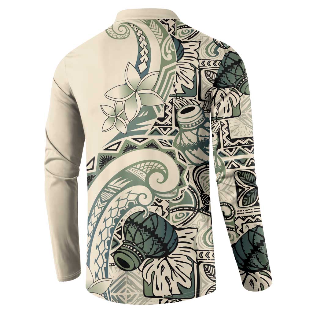 Aloha Hawaii Tapa Button Sweatshirt Summer Green Hawaiian Ipu LT7 - Polynesian Pride