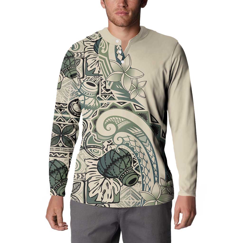 Aloha Hawaii Tapa Button Sweatshirt Summer Green Hawaiian Ipu LT7 - Polynesian Pride