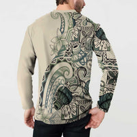 Aloha Hawaii Tapa Button Sweatshirt Summer Green Hawaiian Ipu LT7 - Polynesian Pride
