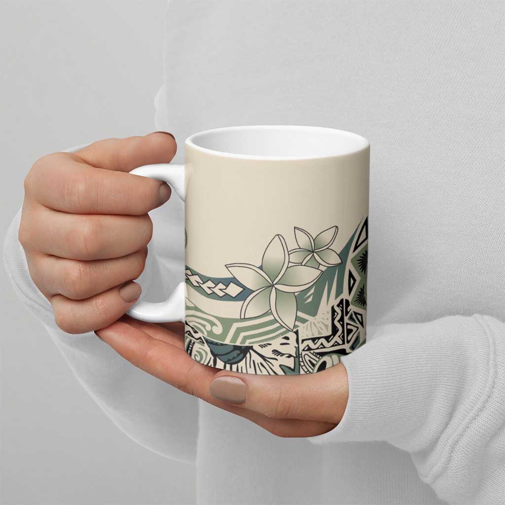 Aloha Hawaii Tapa Ceramic Mug Summer Green Hawaiian Ipu - Polynesian Pride