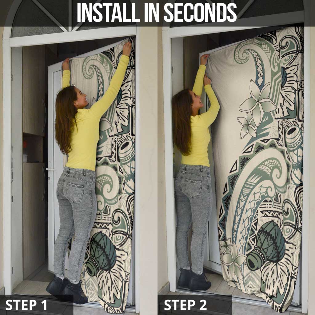 Aloha Hawaii Tapa Door Cover Summer Green Hawaiian Ipu - Polynesian Pride