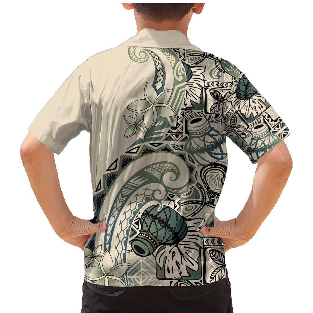 Aloha Hawaii Tapa Family Matching Mermaid Dress and Hawaiian Shirt Summer Green Hawaiian Ipu - Polynesian Pride