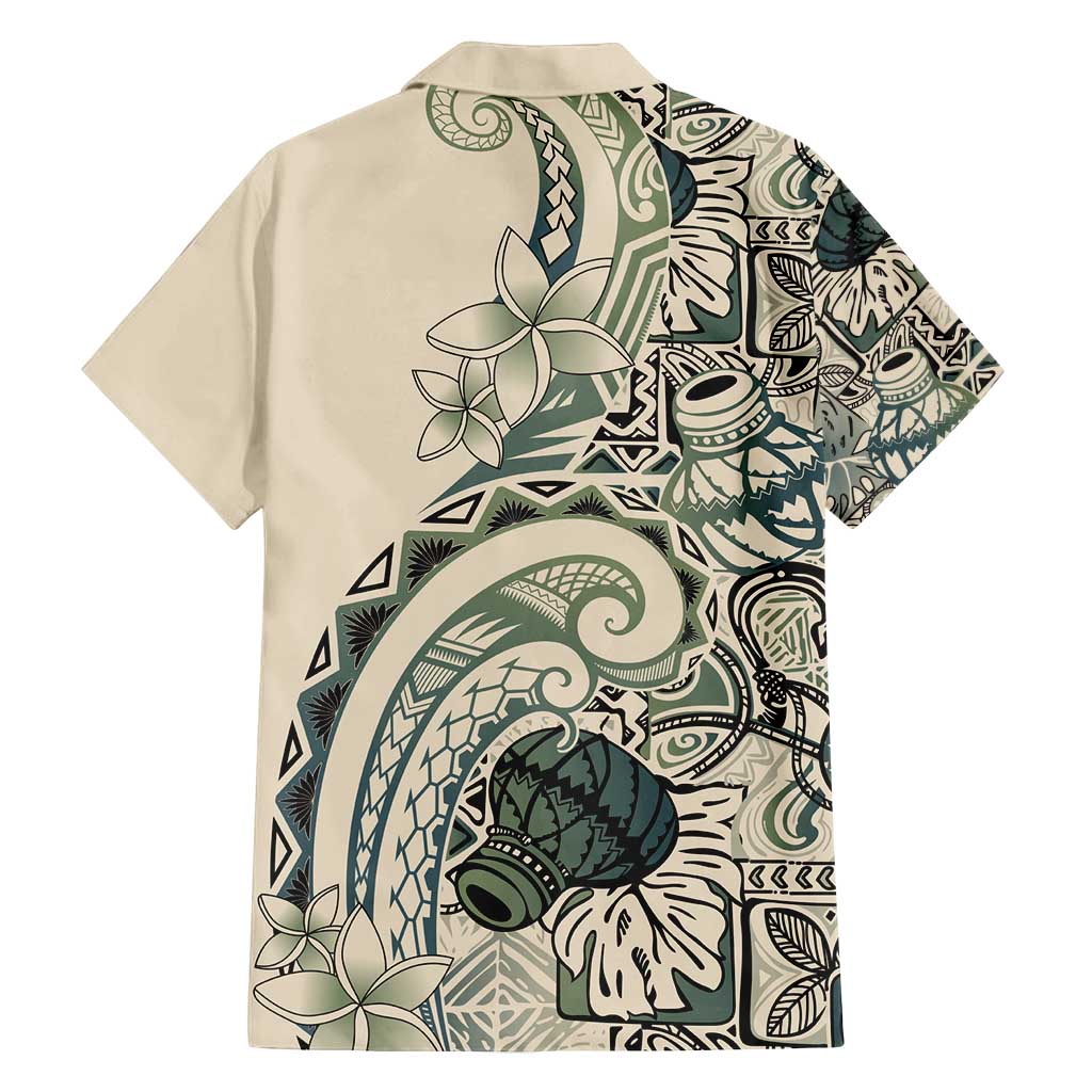 Aloha Hawaii Tapa Family Matching Puletasi and Hawaiian Shirt Summer Green Hawaiian Ipu - Polynesian Pride