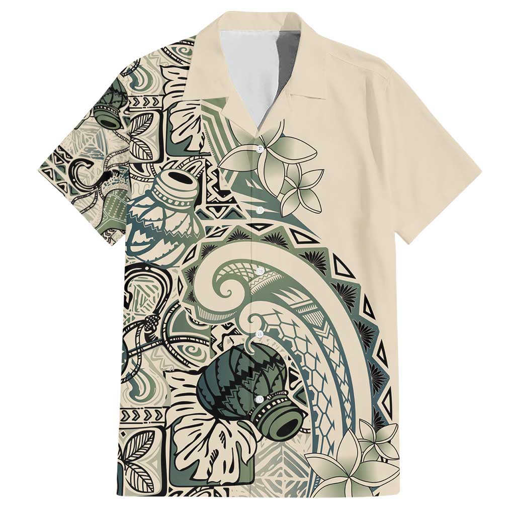Aloha Hawaii Tapa Family Matching Short Sleeve Bodycon Dress and Hawaiian Shirt Summer Green Hawaiian Ipu - Polynesian Pride