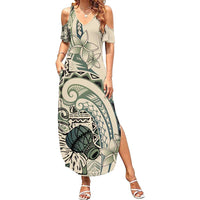 Aloha Hawaii Tapa Family Matching Summer Maxi Dress and Hawaiian Shirt Summer Green Hawaiian Ipu - Polynesian Pride