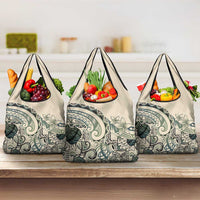 Aloha Hawaii Tapa Grocery Bag Summer Green Hawaiian Ipu LT7 3-pack One Size Emerald - Polynesian Pride