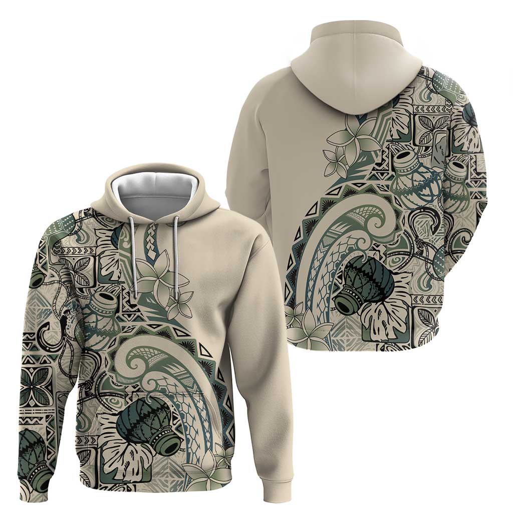 Aloha Hawaii Tapa Hoodie Summer Green Hawaiian Ipu - Polynesian Pride