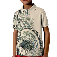 Aloha Hawaii Tapa Kid Polo Shirt Summer Green Hawaiian Ipu - Polynesian Pride